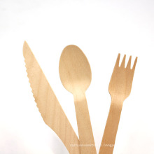 meilleurs ustensiles de couteau de fourchette de cuillère en bois jetables écologiques pour manger